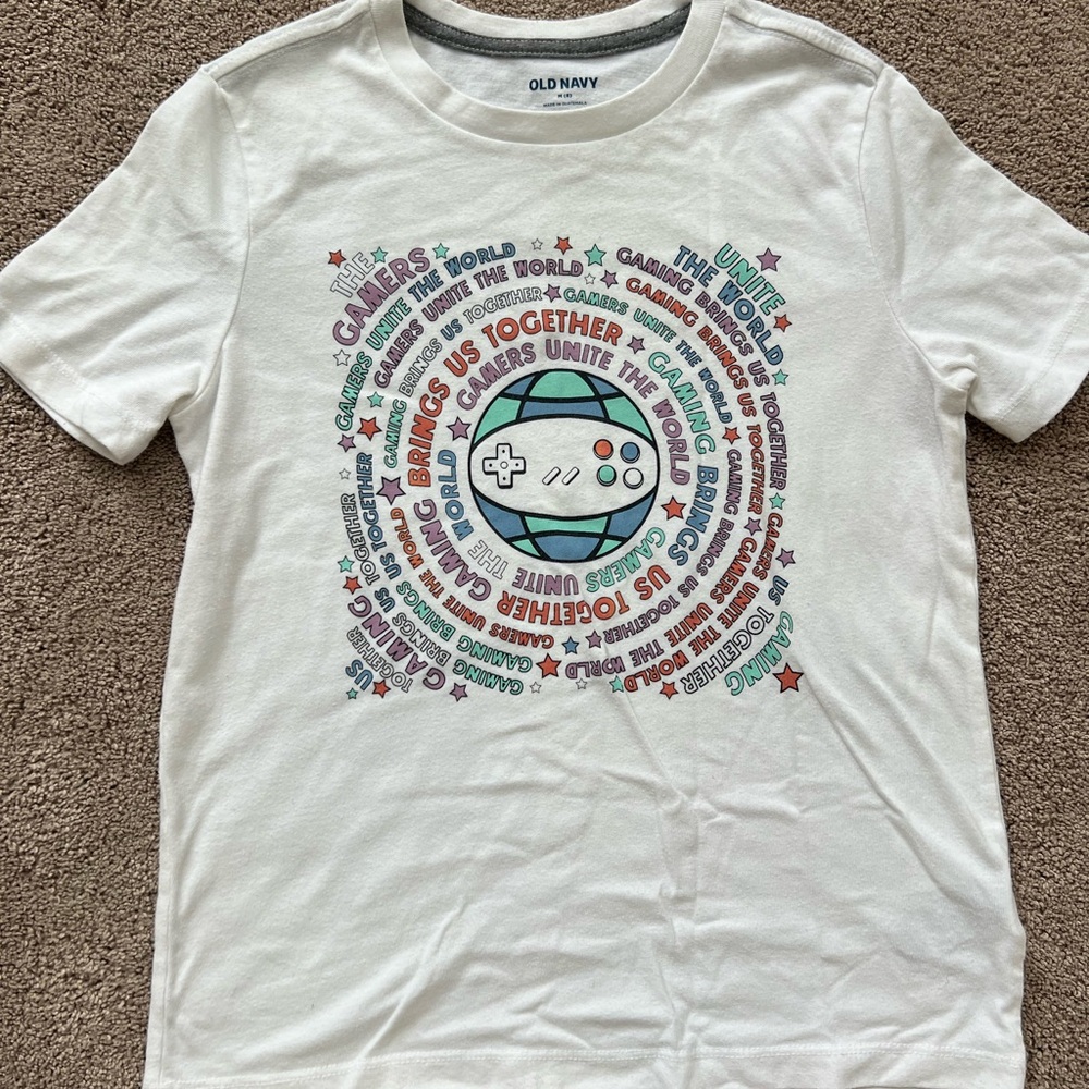 Old Navy Boy’s White Graphic T-Shirt